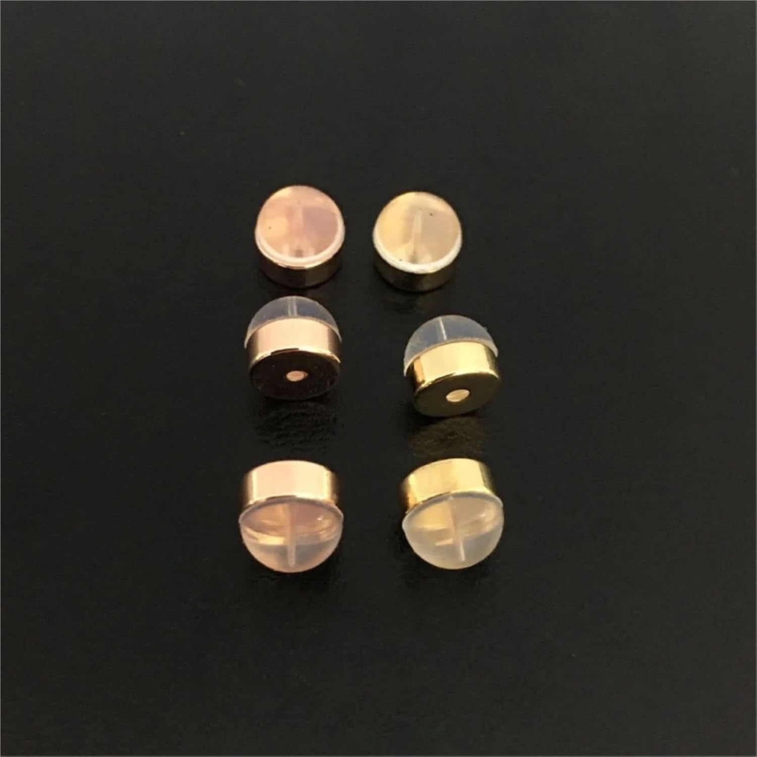 Earring Backs 60 PCS Soft Silicone Earring Backs for Studs Silver Gold Replacements Hypoallergenic Safety Back for Studs(Gold)