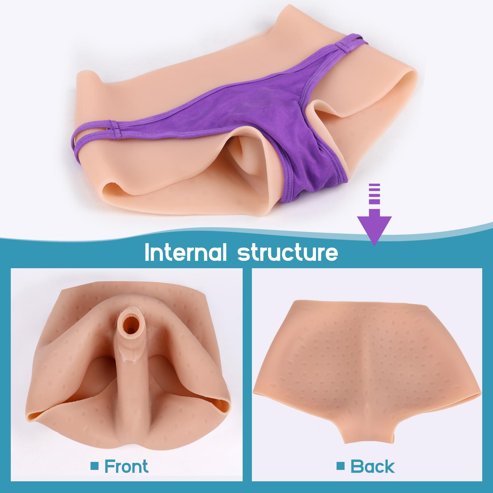 3.0 Ultra Silikon Briefs Künstliche Vagina mit Katheter und Scheide Erotische Slips Versteckende Gaff für Herren Transgender Crossdresser