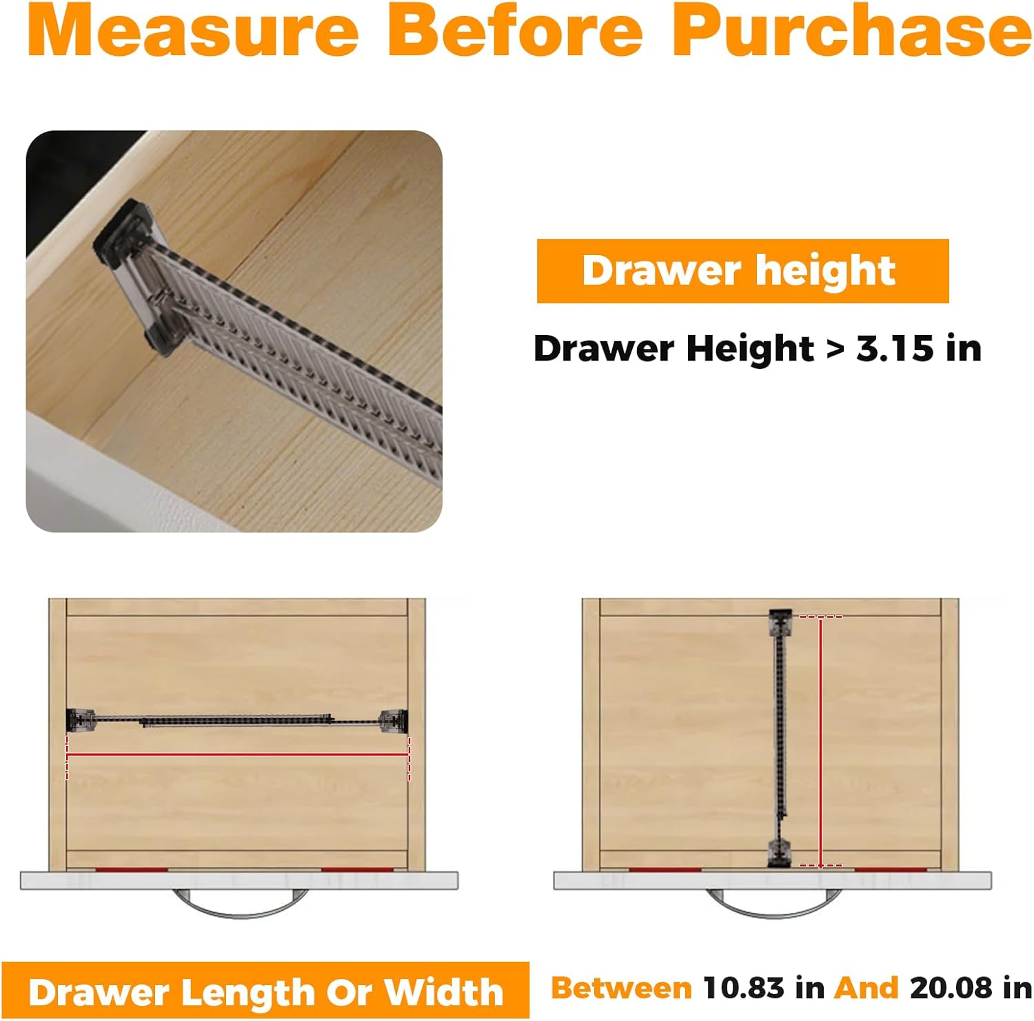 12 Pack Drawer Dividers 3.15" High, 10.83-20.08'' Adjustable Dresser Dividers Organizers,Plastic Expandable Drawer Separators For Clothes, Underwear Cosmetic