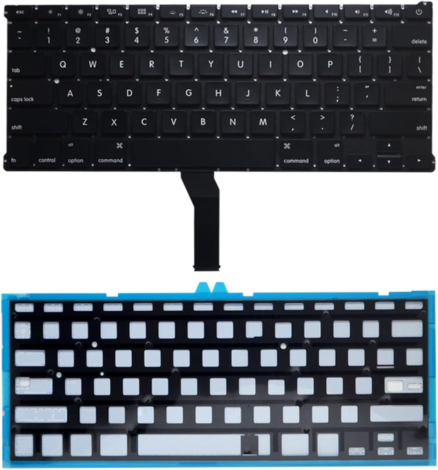 Padarsey Replacement Backlight Backlit Keyboard with 80 PCE Screws Compatible for MacBook Air 13-Inch A1369 A1466 MC965LL MC966LL EMC 2559 MD231LL/A MD760LL/A Series 2011 2012 2013 2014 2015