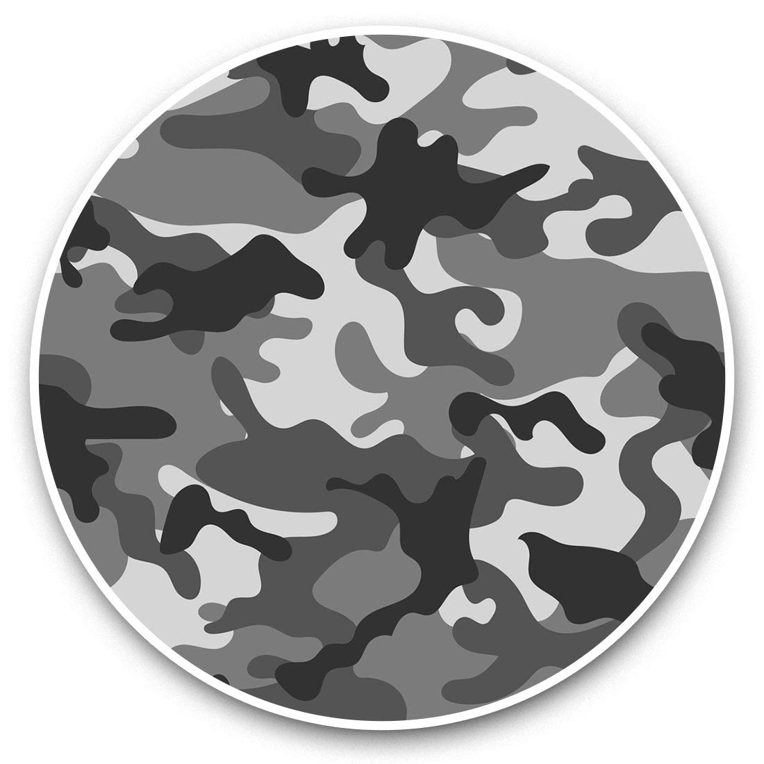 Destination Vinyl Ltd Bw Grey Camouflage Army Print Camo 35775 2 X 30Cm Vinyl Stickers - Grey Camouflage Army Print Camo Decals 35775