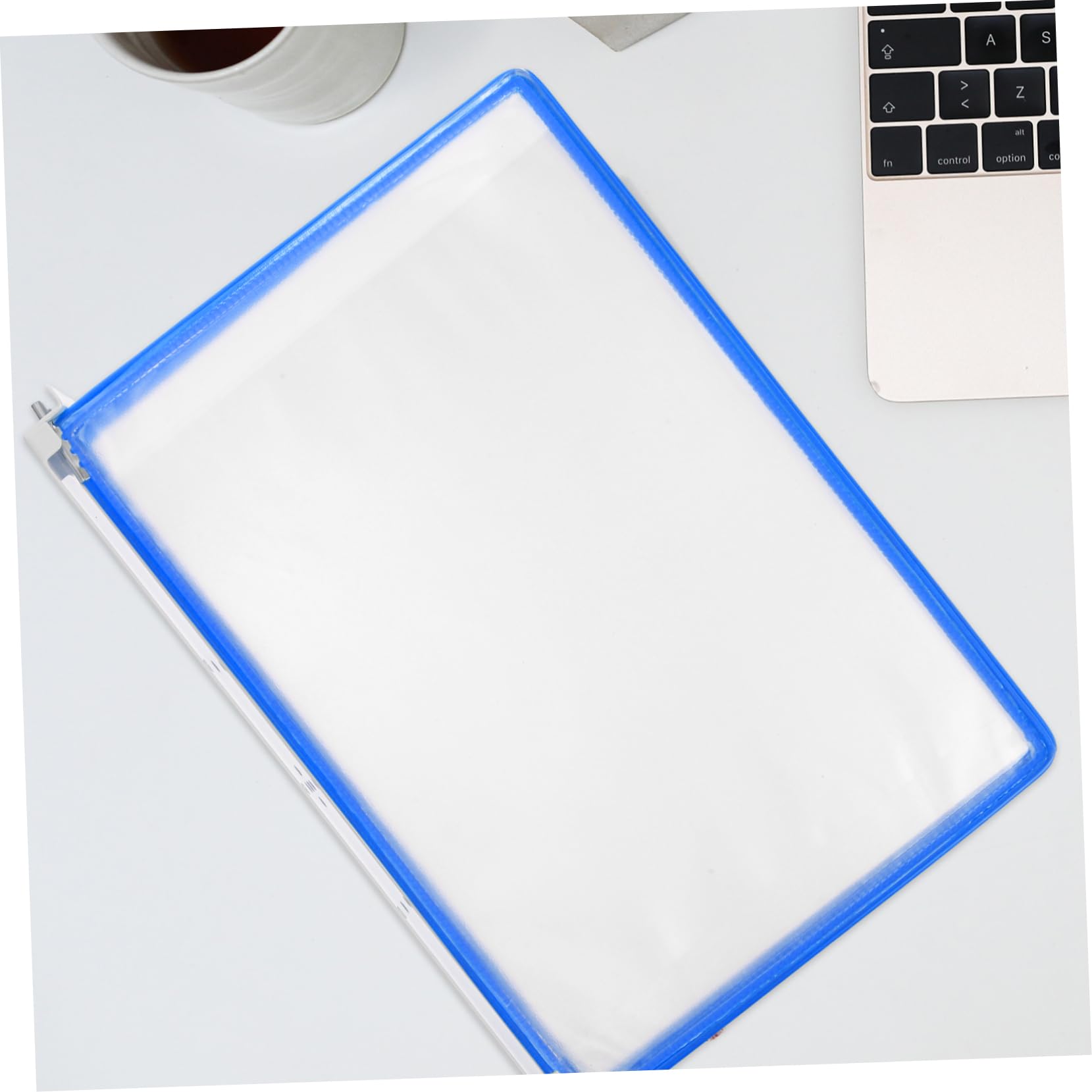 Transparenter Wand Aktenhalter mit 5 Seiten A4 Blau für Büro