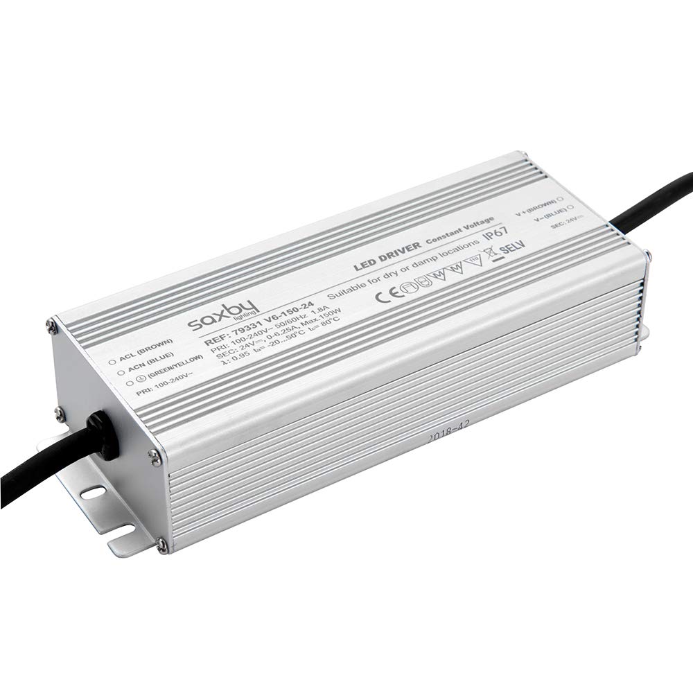 Saxby 79331 Aluminium Constant Voltage IP67 Outdoor LED Driver 150W 24V