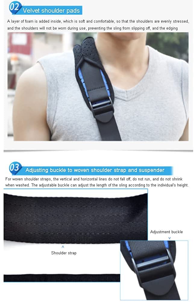 Cabestrillo de Brazo con Abrazadera de Codo Fijo, Soporte de Brazo Transpirable, inmovilizador de Hombro de muñeca Ajustable para Brazo, Codo y Hombro fracturados Rotos, Cabestrillo de Manguito