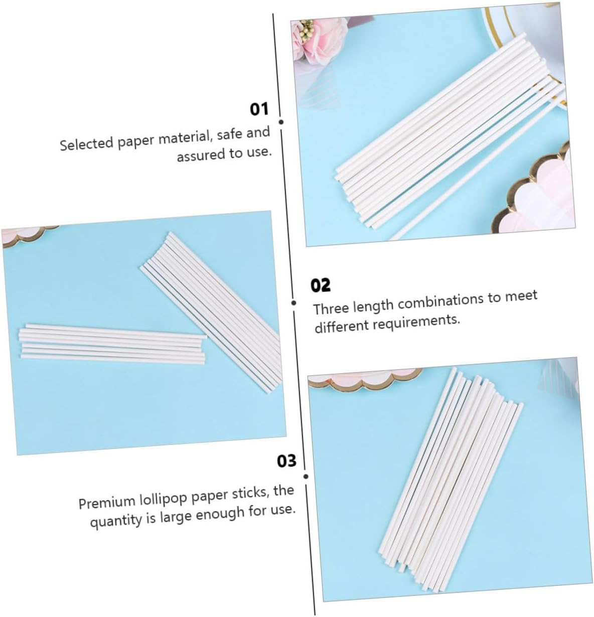 300pcs Candy Sticks for Cake Pops Lollipop Paper Sticks Sugar Diy Candy Making Bar