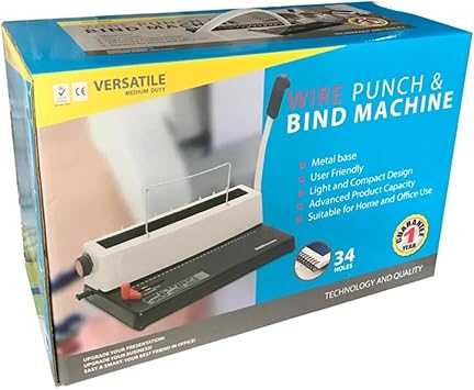 Binding Machine, T318 Wire Punch & Bind Machine 34 Loops 3:1 Double Loop Wire Binding Machine 120sheets Binding Hand Binding Machine
