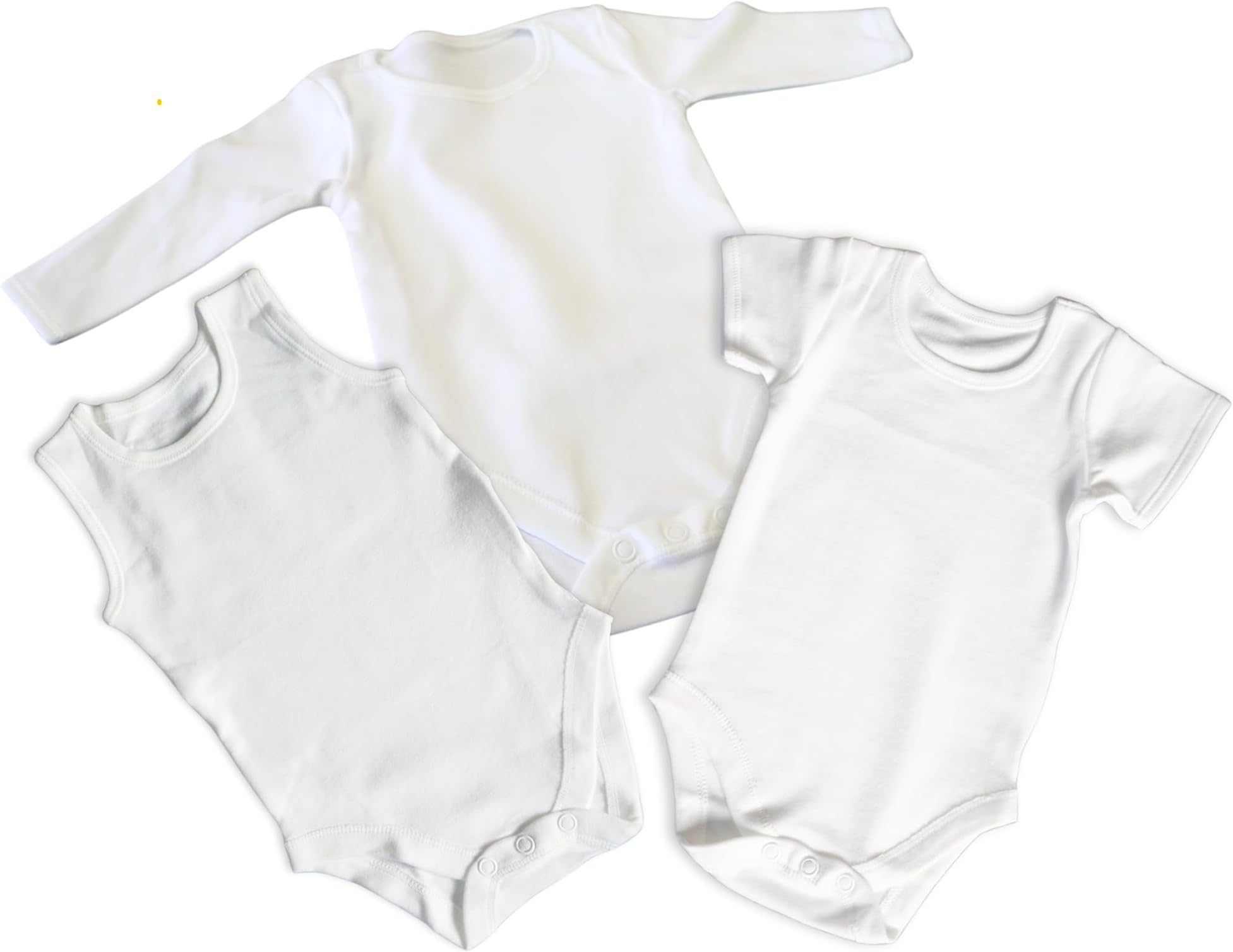 0 to 3 Months Baby Boys & Girls White Dress, Smooth Organic Fabric, Safe on Skin, Rompers Combo Packs