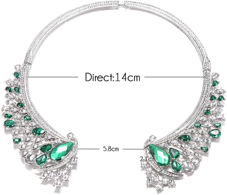 Arazi Fashion Women Teardrop Rhinestone Collar Bib Statement Necklace Jewelry Gift