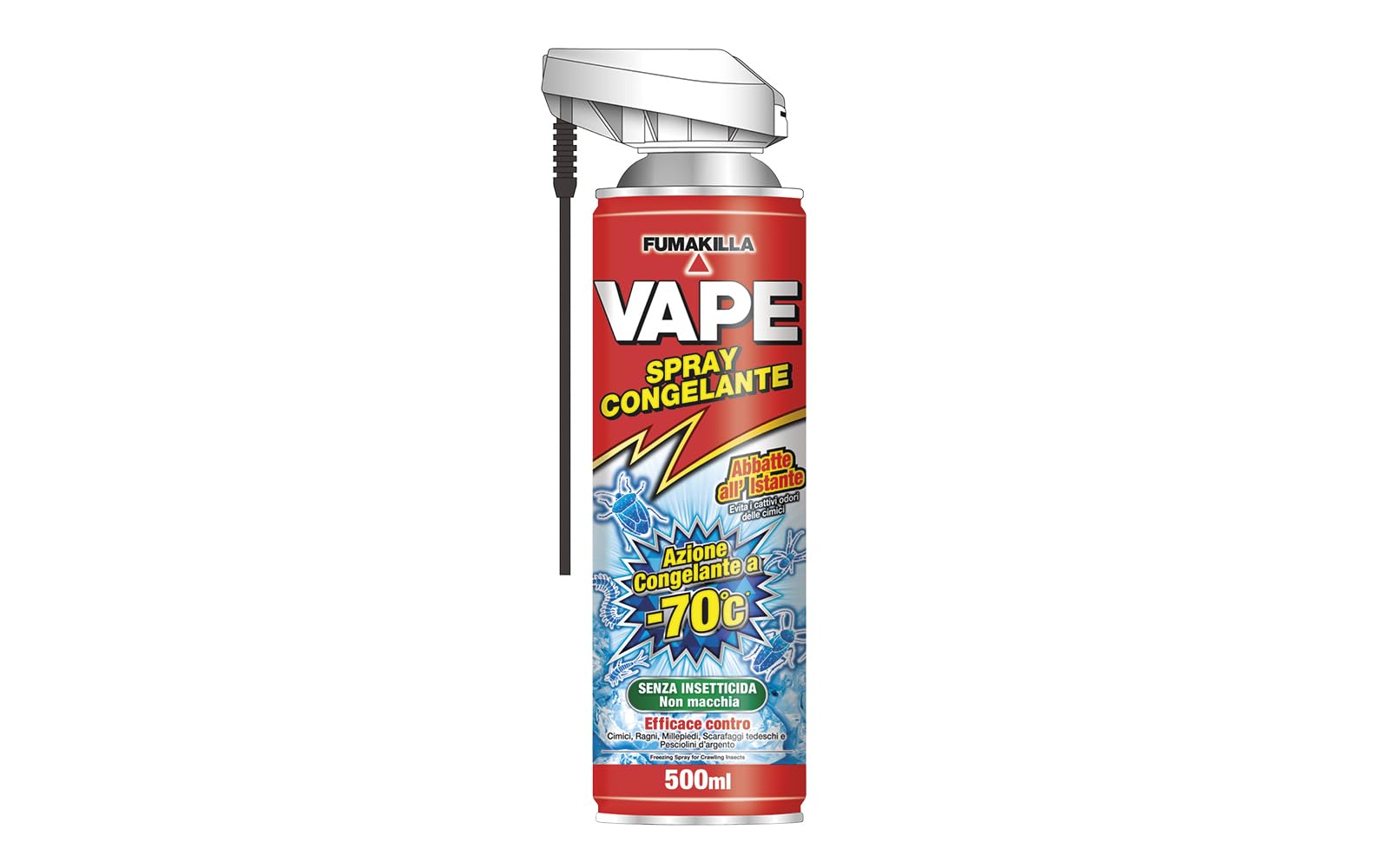 Spray Congelante Insetticida -70°C 500 ml Elimina Cimici Ragni Scarafaggi