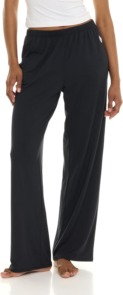 U.S. POLO ASSN. Women's Lounge Pants Wide Leg with Pockets | Soft Pajama Pants for Women