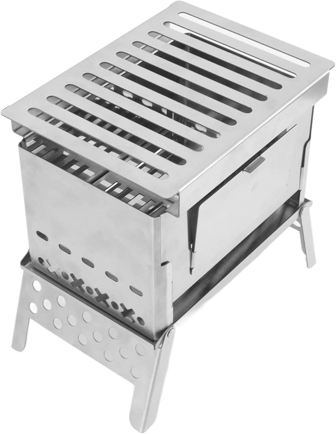 Foldable BBQ Grill Stainless Steel Portable Detachable Barbecue Cooking Stove for Outdoor Garden Camping Picnic