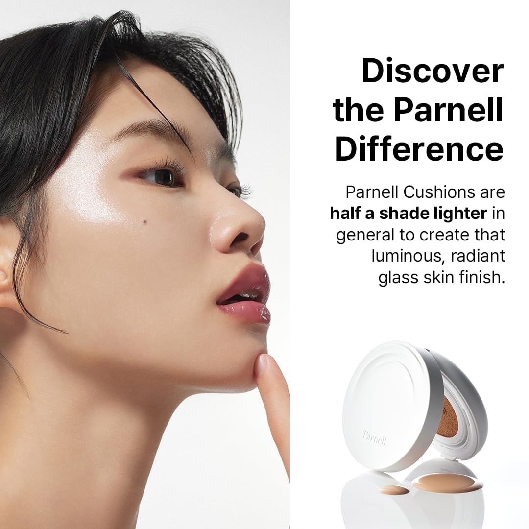 Parnell Cicamanu Serum Cushion - Moisturizing Foundation for Soothing, Coverage, Glass Skin and Lightweight for Sensitive and Dry Skin Pearl Skin (0.52 Fl Oz) (21N)
