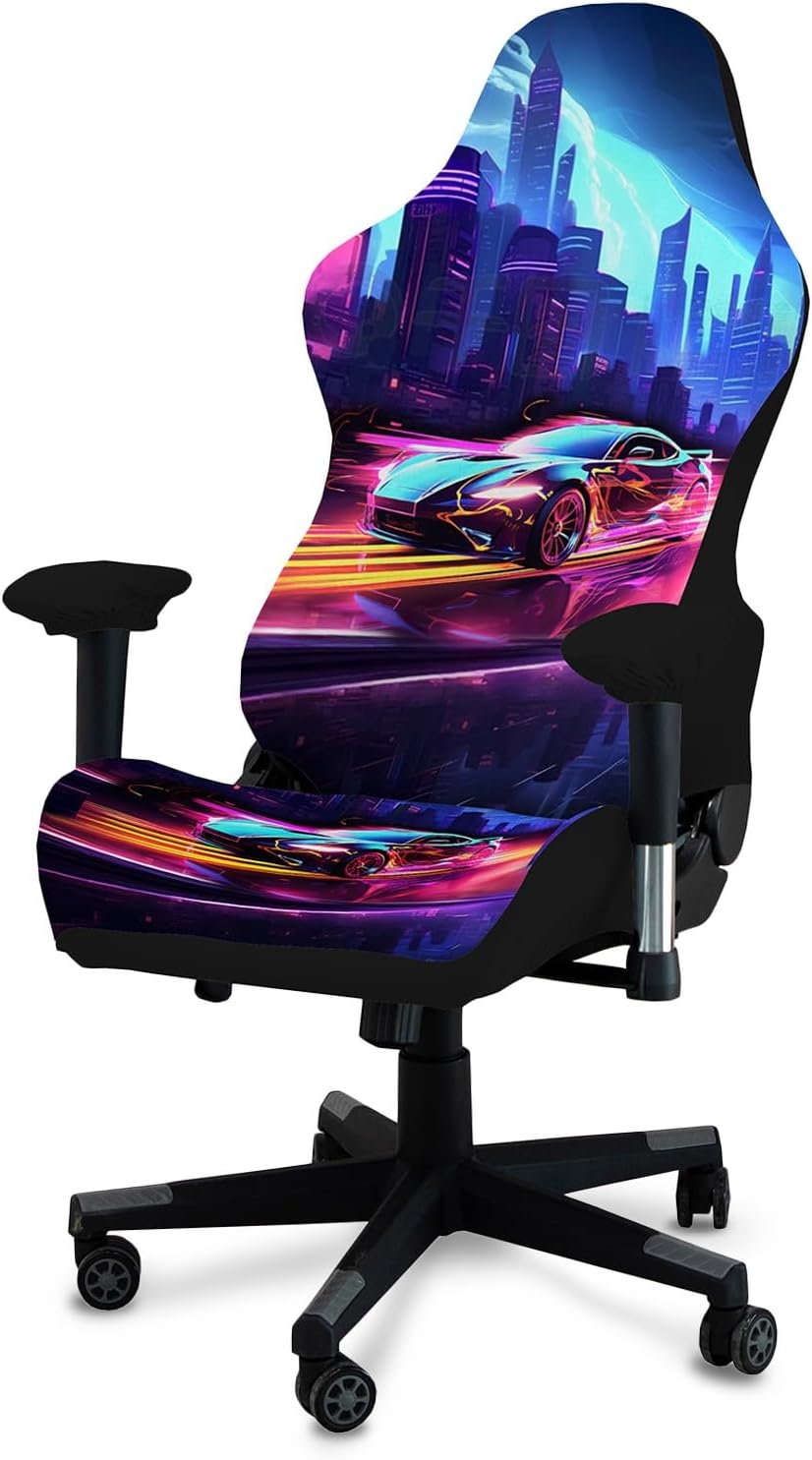 QYZDLM Gaming Chair Covers Slipcovers, 3D Printing Stretchable Elastic Computer Reclining Gaming