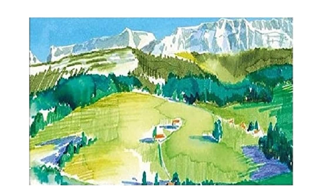 Schmincke Academy Aquarellfarbkasten, Metallkasten, 12 x 1/2 Näpfchen + Hahnemühle Aquarell-Postkartenblock 10,5 x 14,8 cm mit Da Vinci Mini-Pinsel