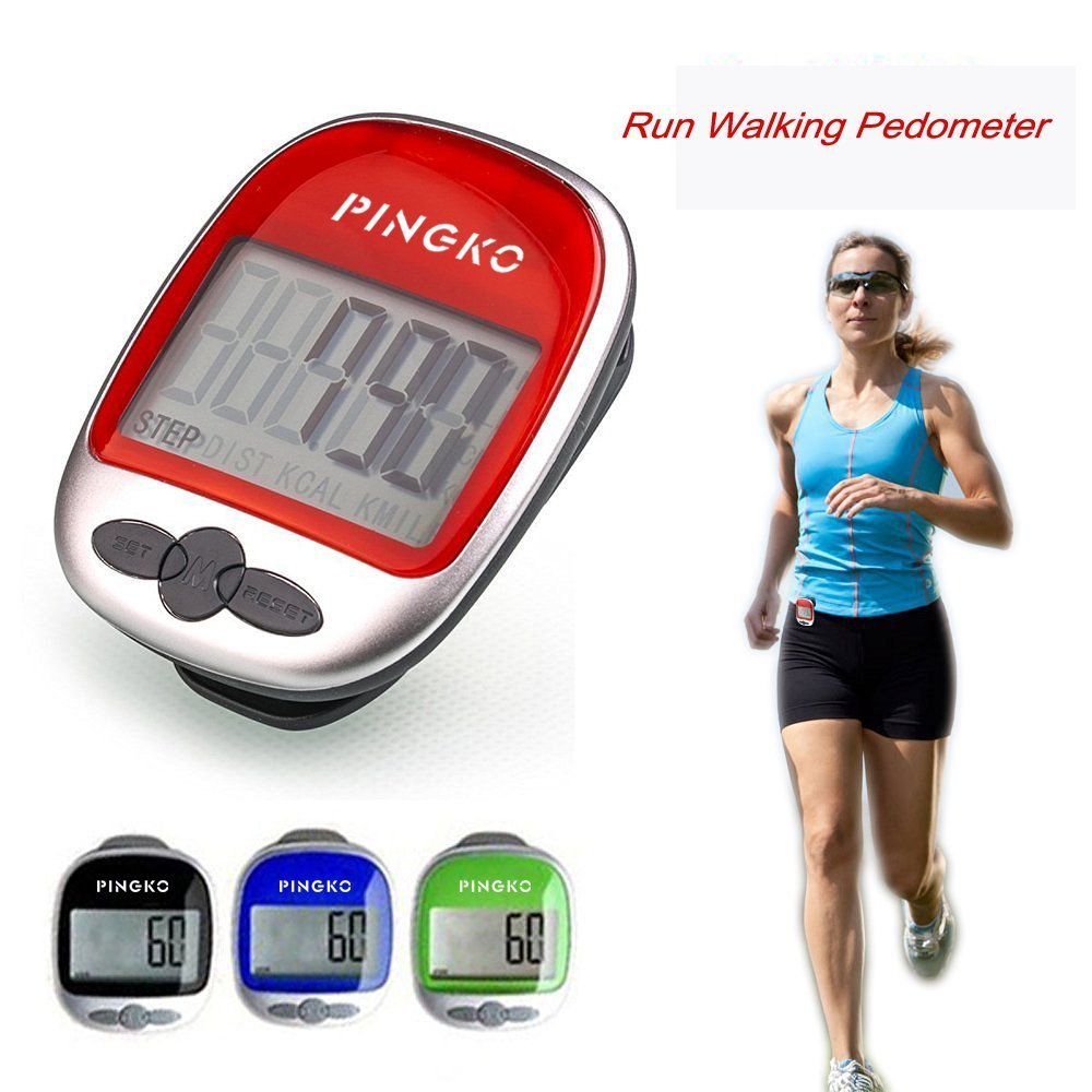 PINGKO Podomètre, Marche, Suivi Précis du Nombre De Pas, Portable, Sport, Podomètre Compteur De Pas/Distance/Calories, Fitness Tracker, Compteur de Calories