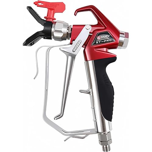 Airless Paint Spray Gun High Pressure 4000 PSI with Reversible 517 Nozzle Tip Guard Swivel Joint for Airless Paint Sprayers ZT-PRO
