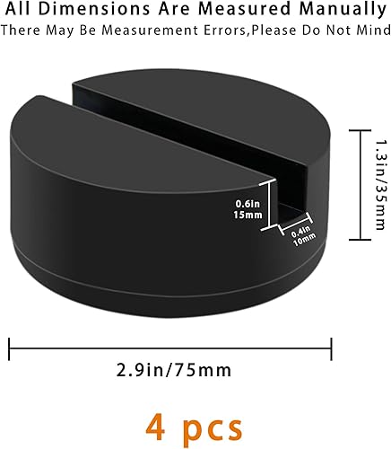 Miniatura 3 de HXXF Adaptador de almohadilla para gato de piso de 4 toneladas, protector universal de goma ranurada para riel de piso (paquete de 4)