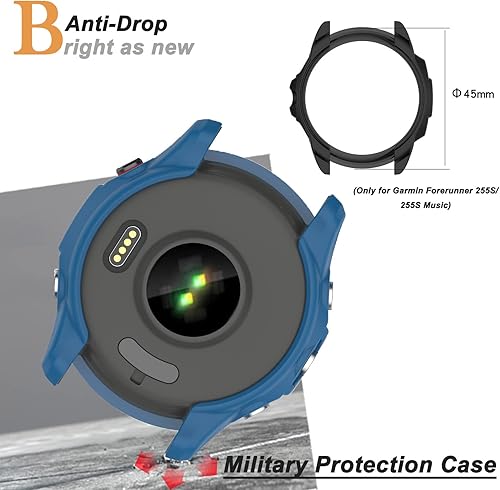 Miniatura 5 de Miimall Compatible con Garmin Forerunner 255S Caso, resistente a los arañazos, TPU Militar Funda protectora para Garmin Forerunner 255S255S Music