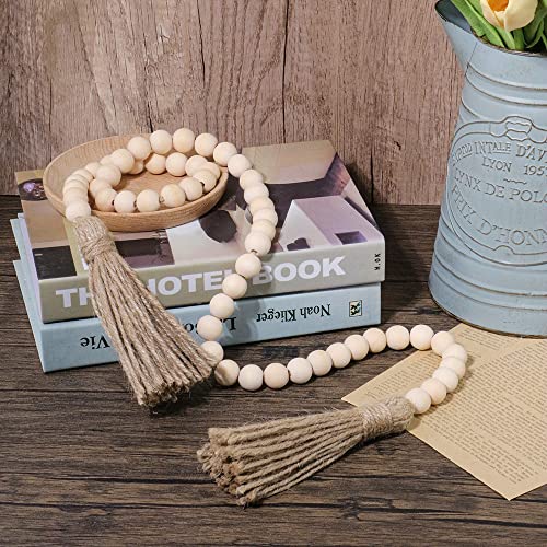 Guirlande de perles en bois naturel 147,3 cm pour décoration de table et salon cosy - 3