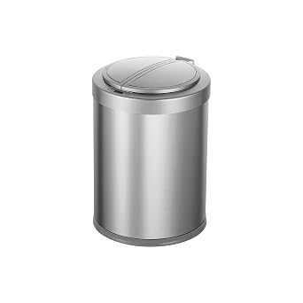 Ninestars DZT-9-58SL Motion Sensor Trash Can, Silver, Butterfly Open Type, Stainless Steel, Living Room, 2.8 gal 9 L