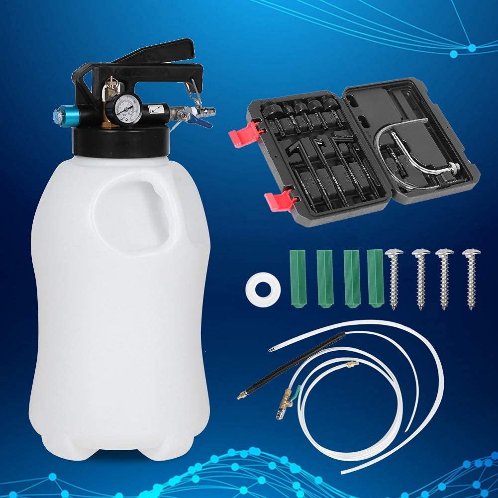 Dispensador de aceite neumático KIMISS, máquina de herramientas dispensadora de llenado de aceite de transmisión de caja de cambios neumática de 10L con adaptador ATF de 13 piezas