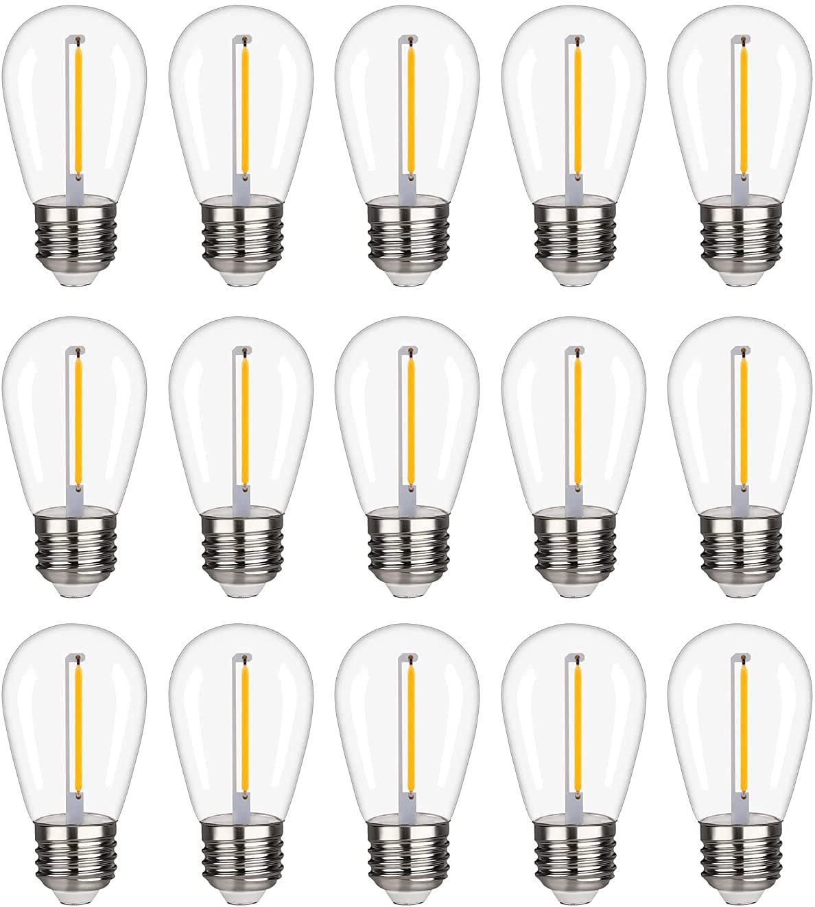 FUTIME 15 Pack S14 LED String Light Bulbs, 1W Equivalent 10W