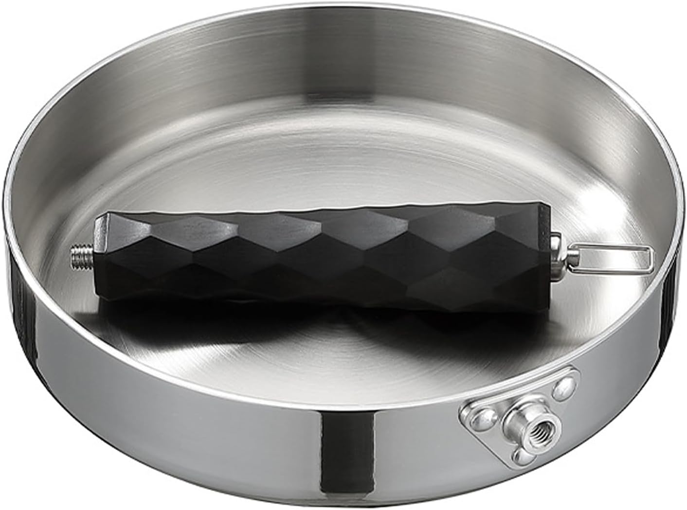 CAMPINGMOON 3-Layer Camping Frying Pan 9 Inch Stainless Steel Detachable Handle Induction Open Fire Compatible CC-23