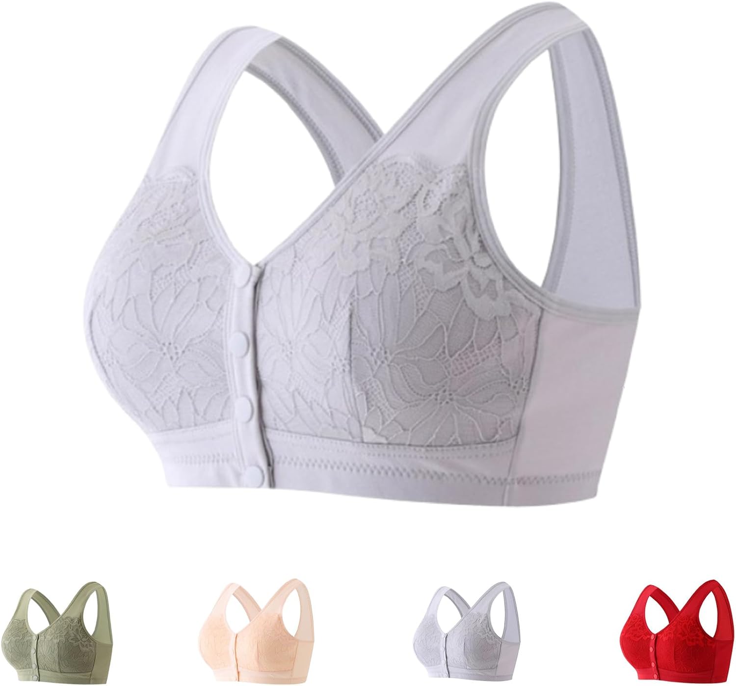 Front Closure Wireless Bra for Women, Full Coverage Shaping Bra Wide Band No Bulge - Comfort Support 50+