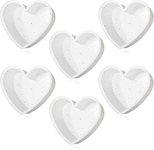Dandat 6 moldes de silicona con forma de corazón de 6 pulgadas, moldes antiadherentes de silicona para pastel de corazón para el día de la madre y