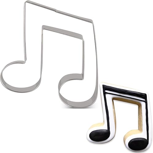 Miniatura 7 de LILIAO Cortador de galletas de doble octava nota, cortador de fondant de galletas de música, 3.6 x 4 pulgadas, acero inoxidable