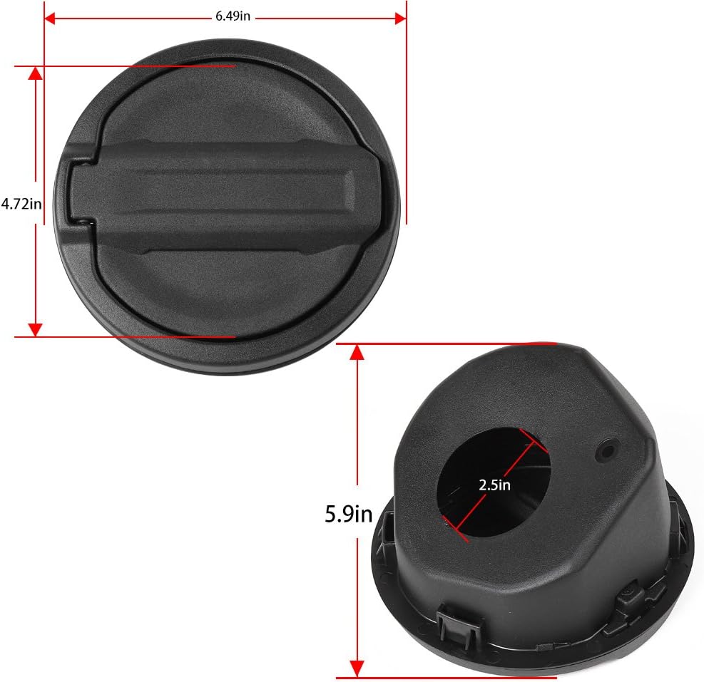 Gas Cap Fuel Door Gas Tank Cover for Jeep Wrangler JL 2018 2019 2020 2021 2022 2023 2024 Sport Rubicon Sahara & Unlimited 2-Door 4-Door