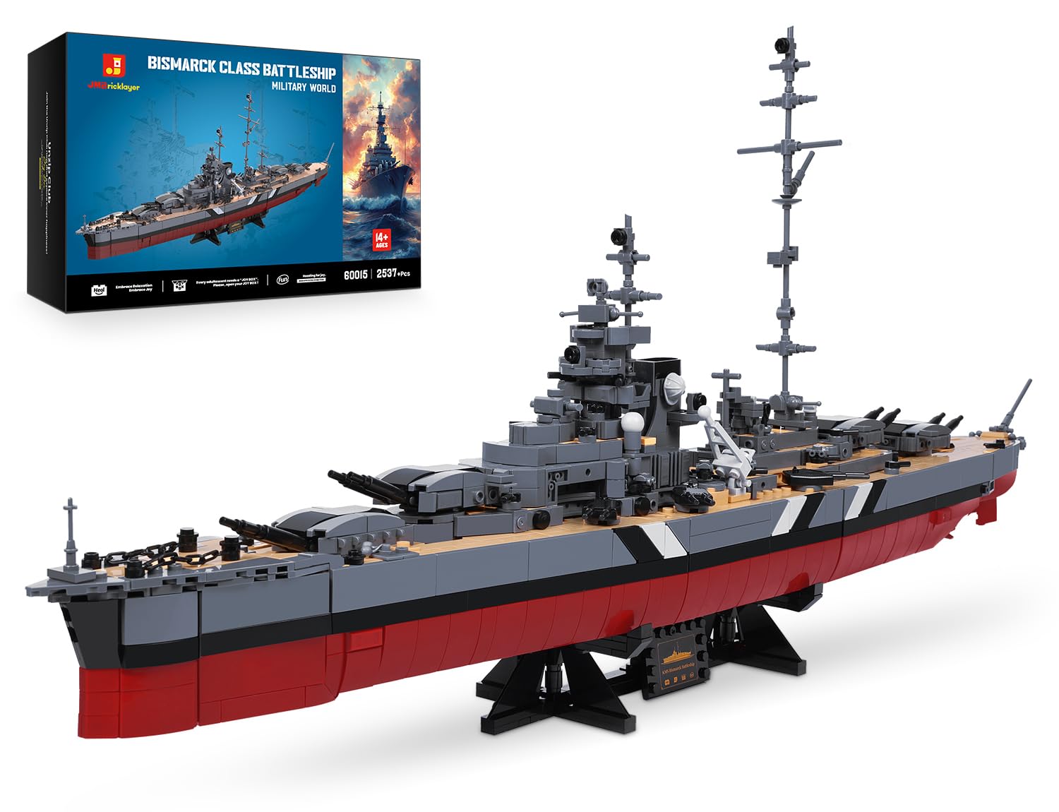 JMBricklayer Battleship Building Block Toy Set for Adults, Large