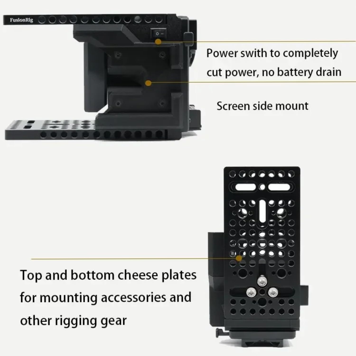 Fusion Rig - Modulo di espansione per fotocamera Cineback con supporto a V, splitter a D, per gabbia ZV-E1(For Til ta Cage Size