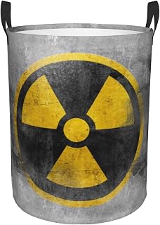 Yellow Nuclear Radioactive Symbol Reactor Sign Laundry Basket Large Capacity Laundry Hamper Dirty Clothes Storage Basket Small