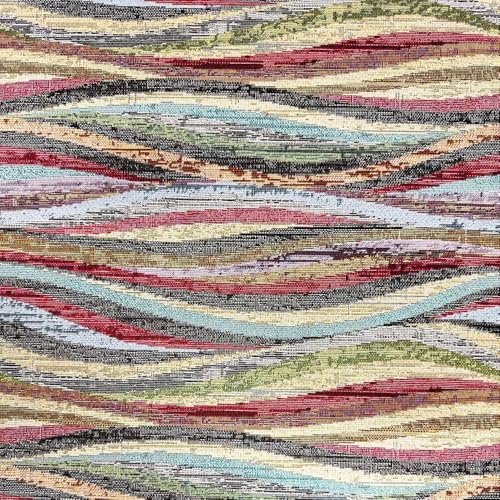 Tissu d'ameublement coton tissé vagues 5m salon bord de mer
