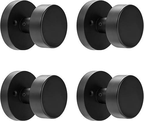Manija de puerta interior simulada, pomos de puerta negro mate para puertas de armario plegables, manija redonda de puerta moderna resistente,
