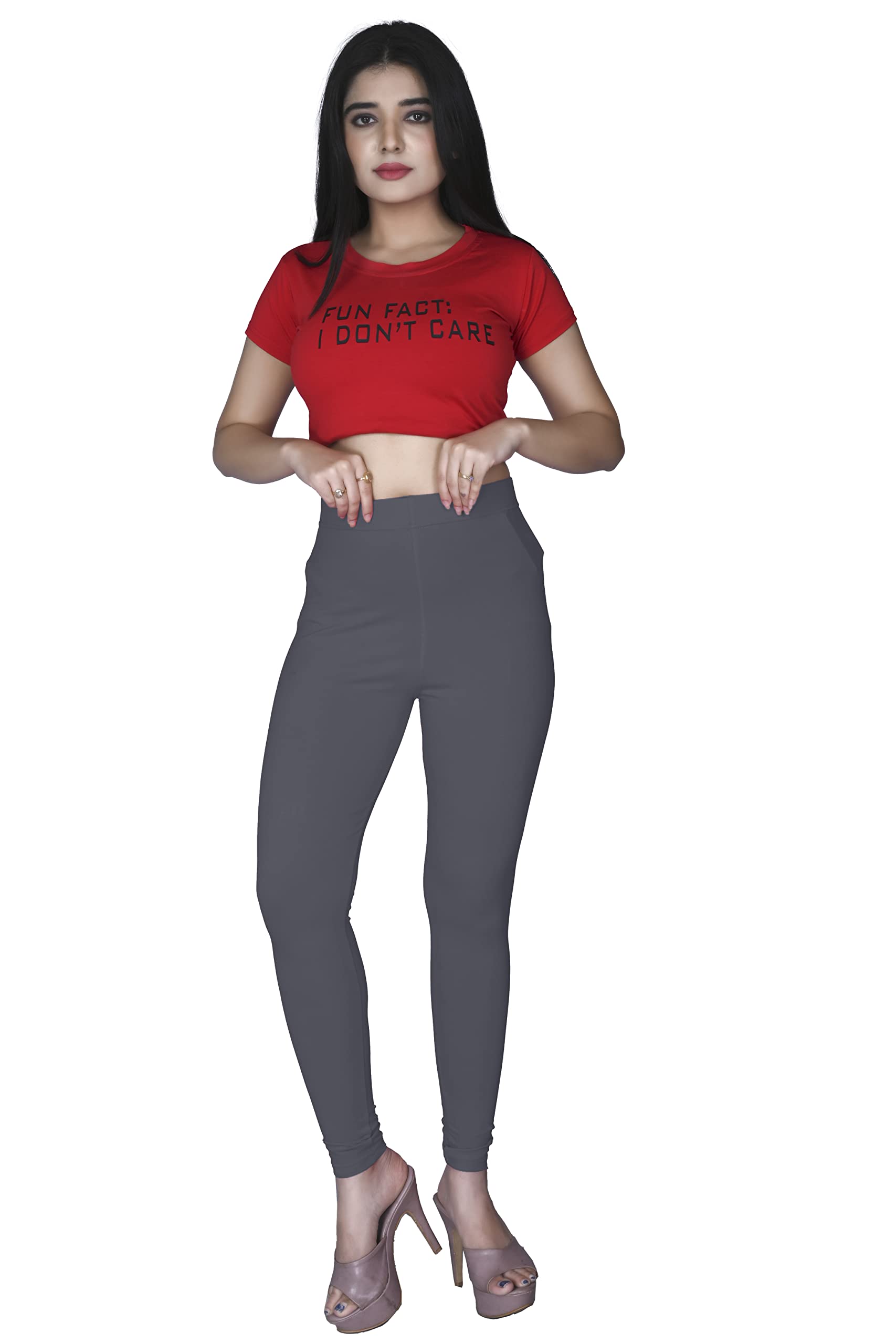 TEEKAY Woman's Cotton Lycra Regular Fit Ankle Length Leggings