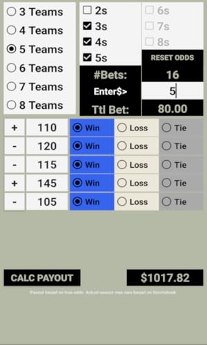 Round Robin Bet Calculator