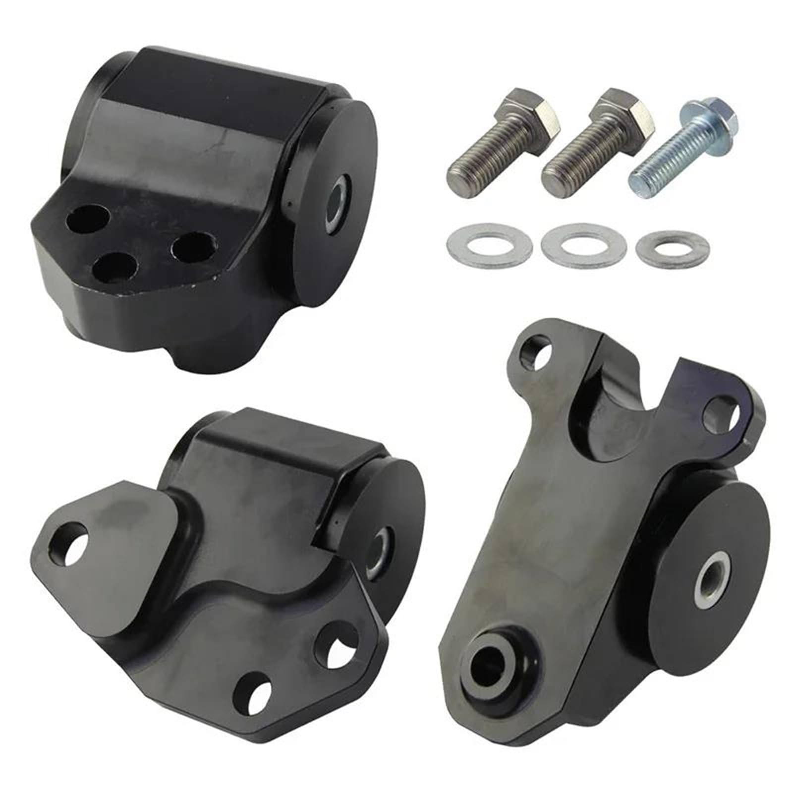 SUV for Civic EG for Acura for Integra Engine Mount Swap 3-Bolt Kit B&D-Series 92-01 Engines Transmission Billet Aluminum(Black)