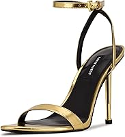 Nine West Reina Women's Heeled Sandals - Almond Toe 3.94" Stiletto Heel Dress Sandals for Day to Night