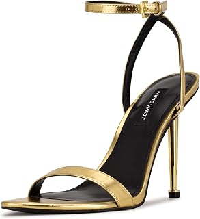 Nine West Reina Women's Heeled Sandals - Almond Toe 3.94" Stiletto Heel Dress Sandals for Day to Night