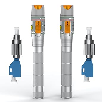 VFLTOOL Visual Fault Locator for Fiber Optic Network Maintenance, Fiber Cable Finder Pen Compatible with FC/SC/ST/LC Connections, Sliver Kit P05, 2PCS