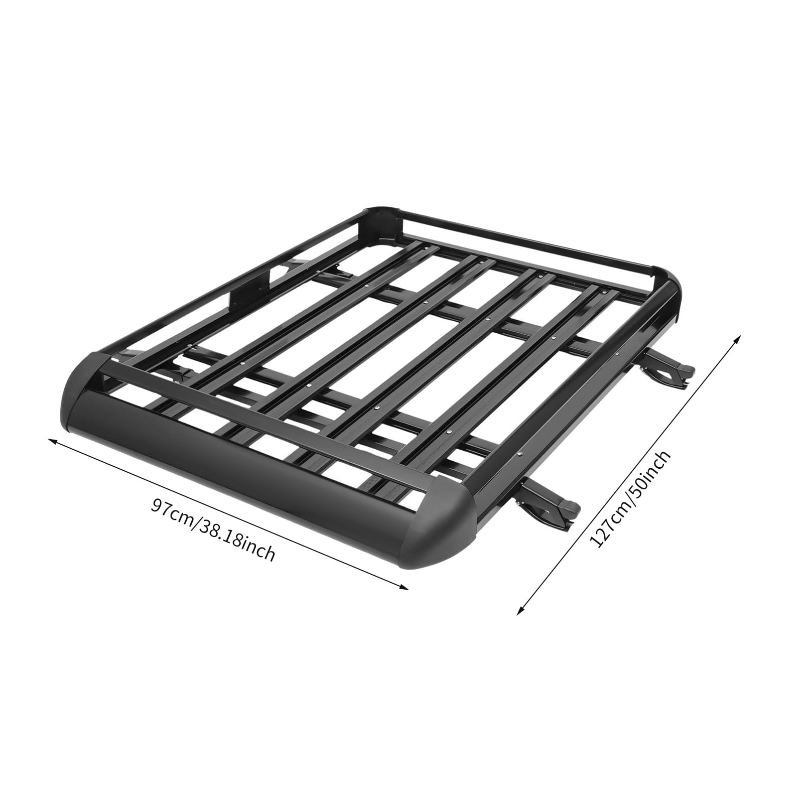 Baca universal de 127 x 97 cm para coche, de aleación de aluminio de alta calidad, construcción de doble techo, para modelos SUV