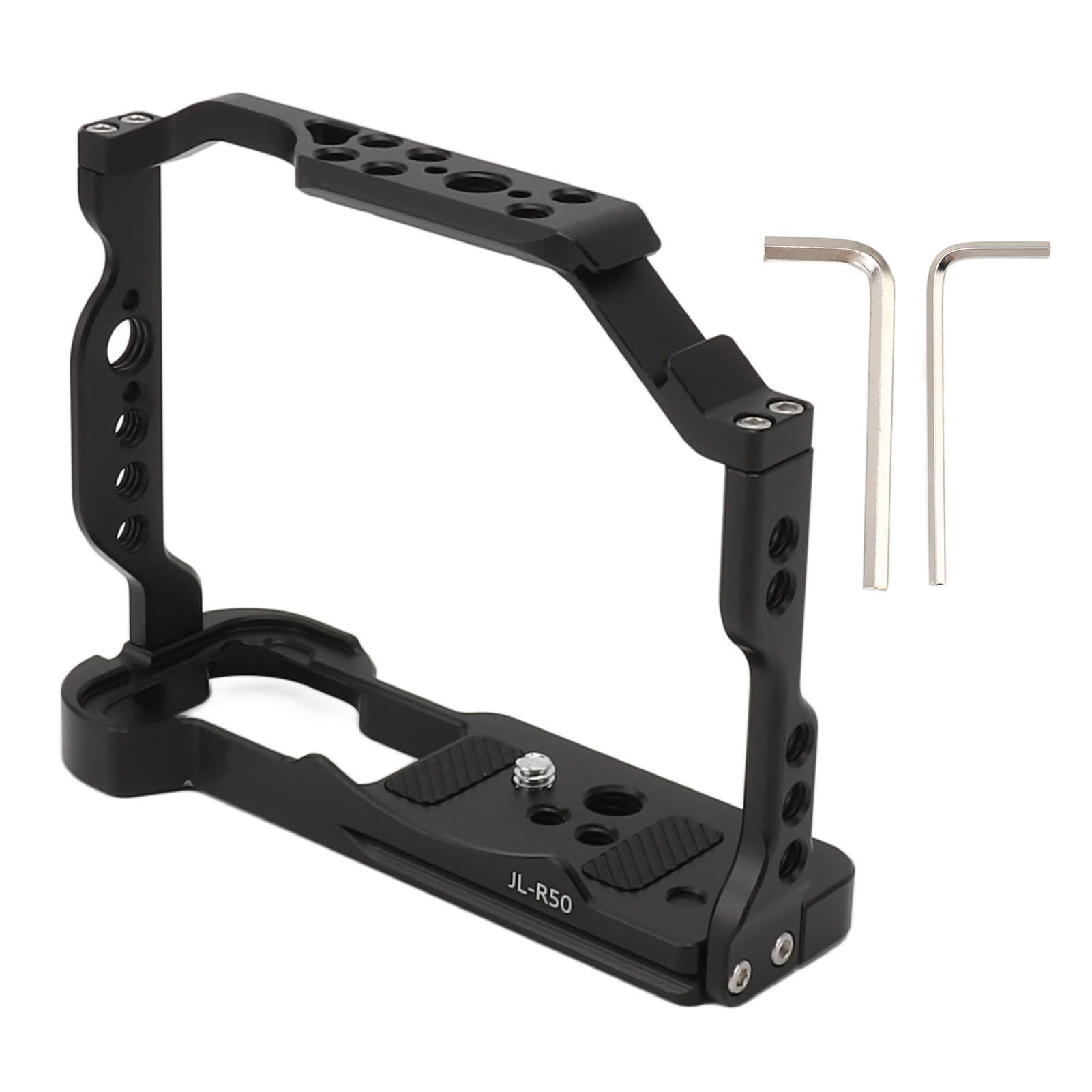 Cryfokt Gabbia Estensione Fotocamera, Supporto Video con Fori Vite 1/4 3/8 in Lega di Alluminio, Attacco Treppiede a Sgancio Rapido, Slitta Fredda, Leggero, for R50