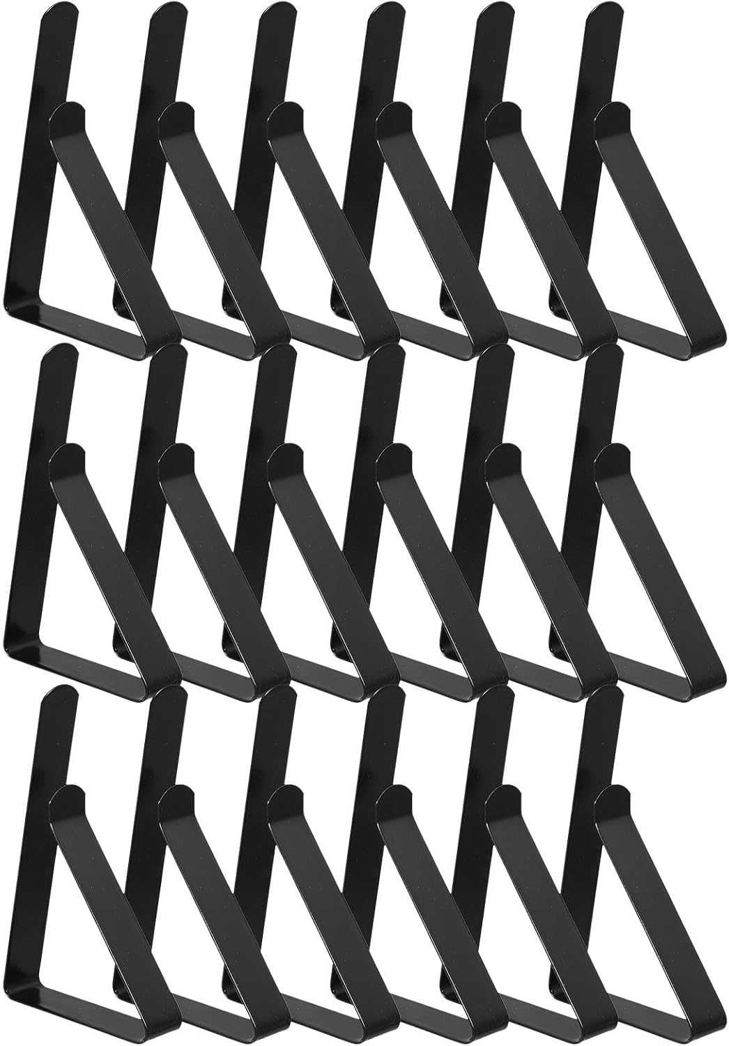 18pcs Stainless Steel Picnic Tablecloth Clips for Thick Tables, Black