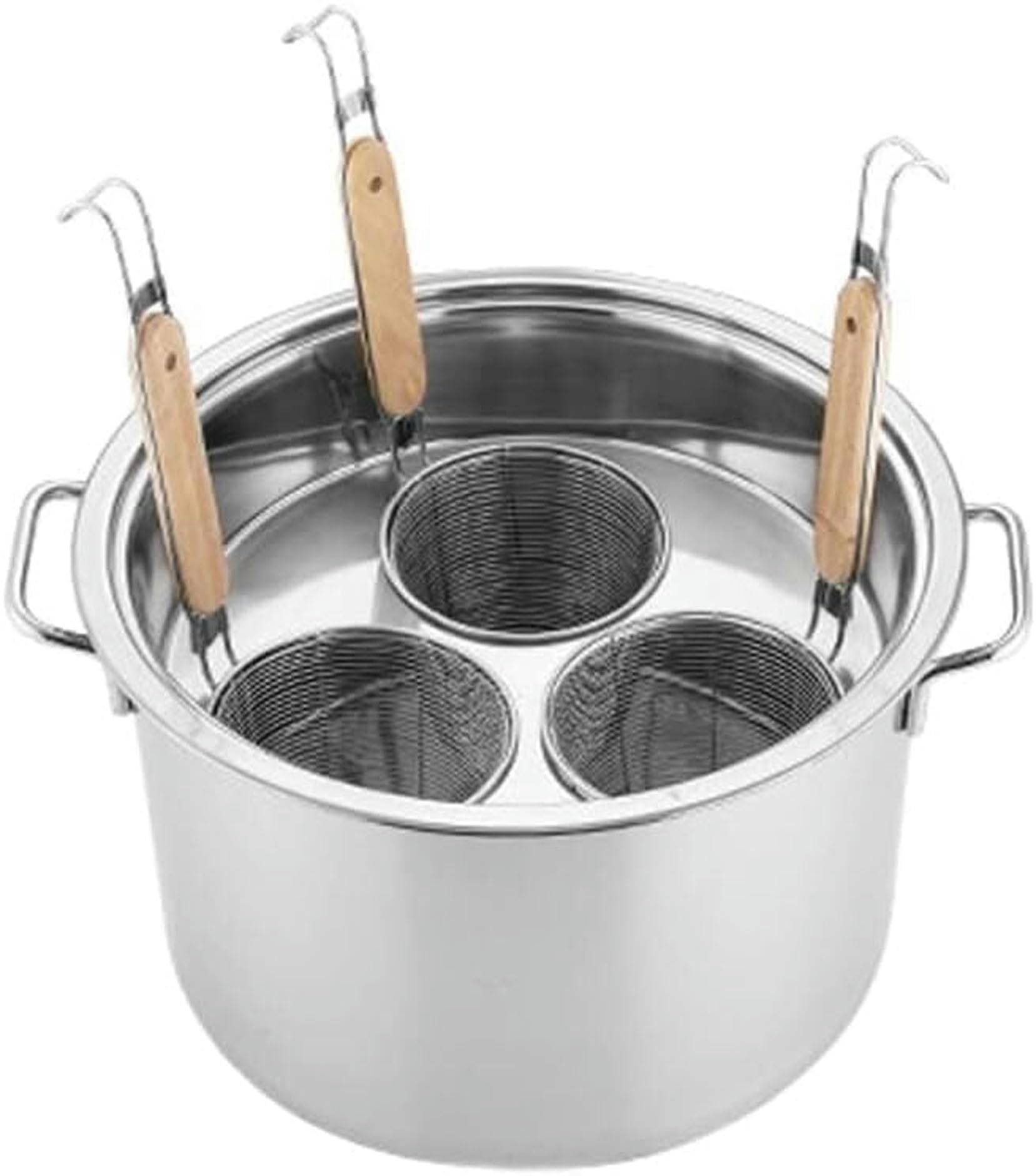 Generico Pentola per zuppa Multifunzionale con colino, utensile per Cucinare la Pasta con cestelli per colino, pentole per Pasta in Acciaio Inox, Set di Inserti per cuocipasta, Multi-pentole per cuoc