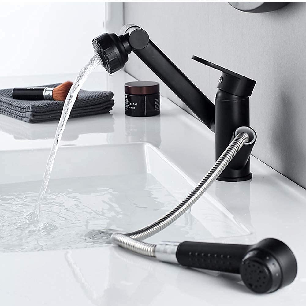 Grifo de cocina giratorio con caño extraíble para agua fría y caliente