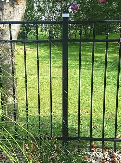 Solar LED 2In x 2In(5cm x 5cm) Fence Post Cap for Wrought Iron and Aluminum or Garden, Solar Fence Lights White Light - 8 Pack Black, White 432