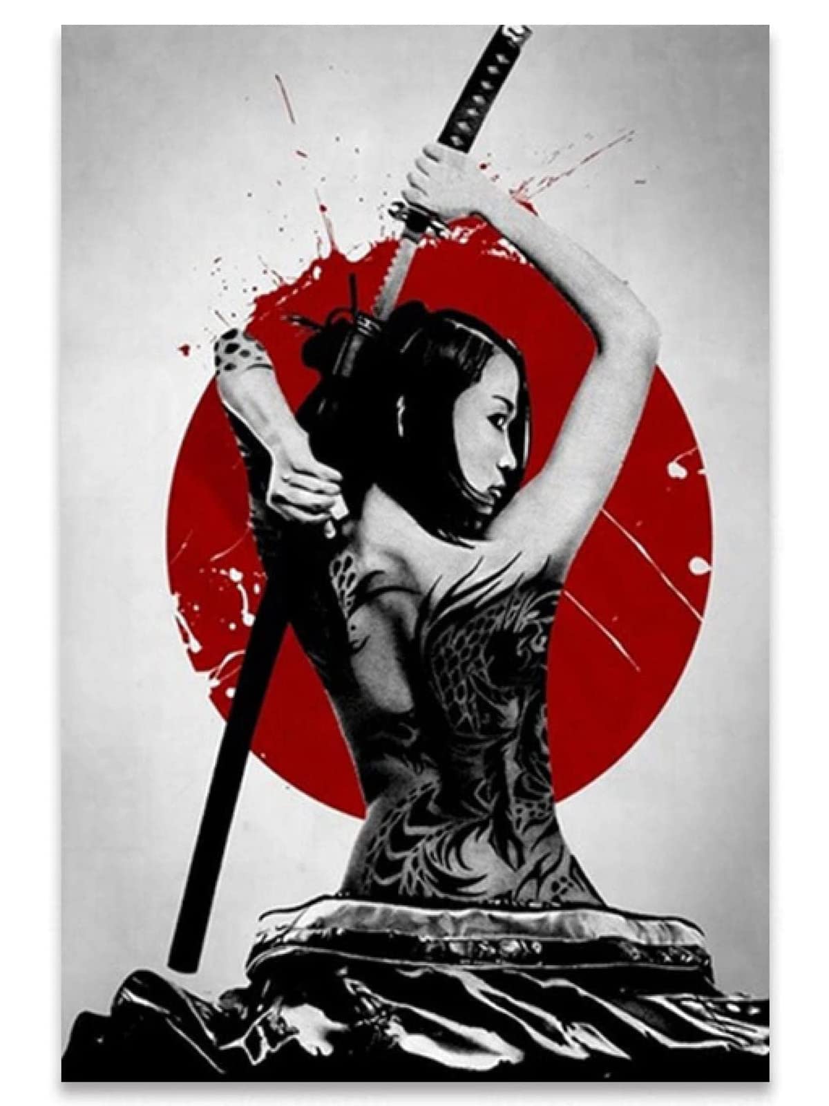 UGZDEA Poster giapponese Samurai su tela, stile Bushido giapponese, moderno, per soggiorno, camera da letto, decorazione senza cornice(D,2x30x40cm)