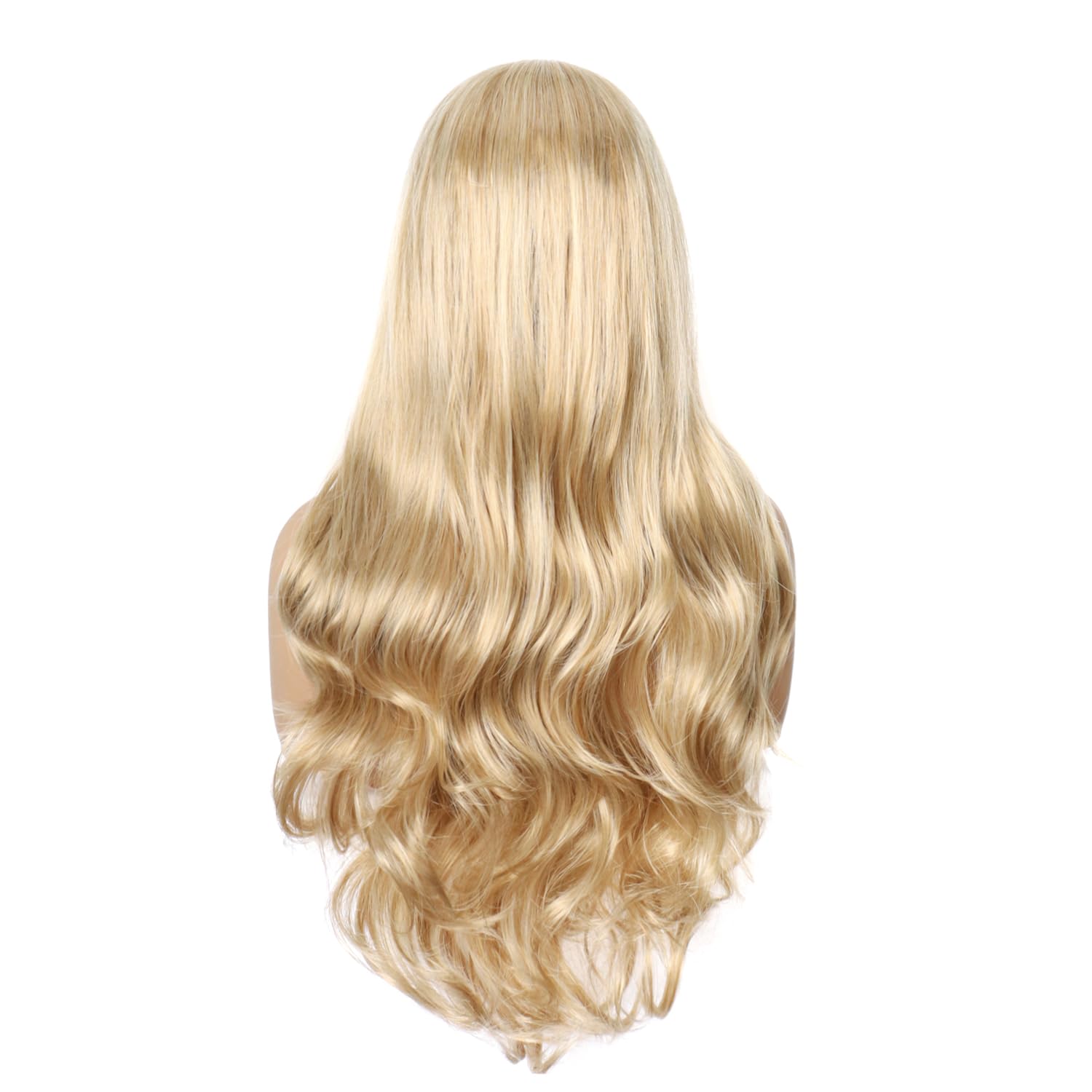 Colorfulpanda Long Blonde Wavy Wig for Women Girls,Natural Curly Heat Resistant Synthetic Hair Middle Part Full Wig for Halloween Costume Cosplay Party or Daily,25inch - Image 4